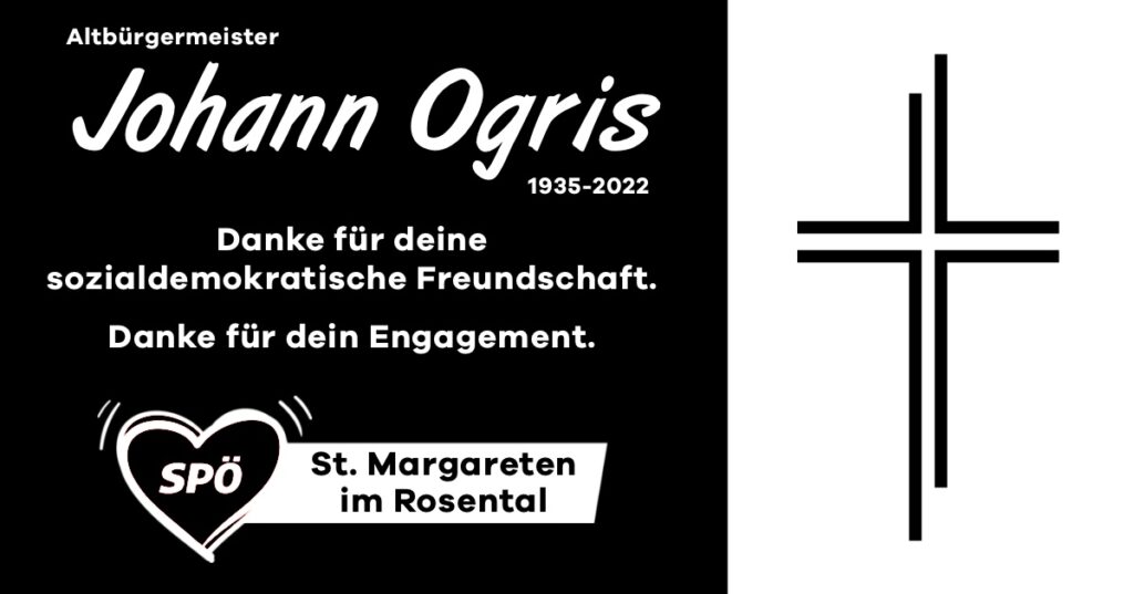Wir trauern um Altb&uuml;rgermeister Johann Ogris