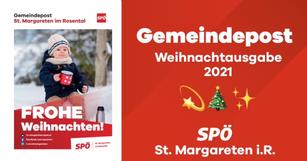 Weihnachtsausgabe der Gemeindepost St. Margareten im Rosental 2021